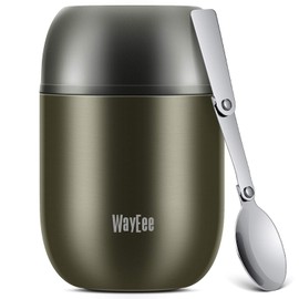 Insulated Food Container, 450 ml Stainless Steel Food Container, Baby Food, Insulated Container with Spoon, Warming Box, Thermal Container, Keep Soup Hot & Cold for School, Outdoors, Office