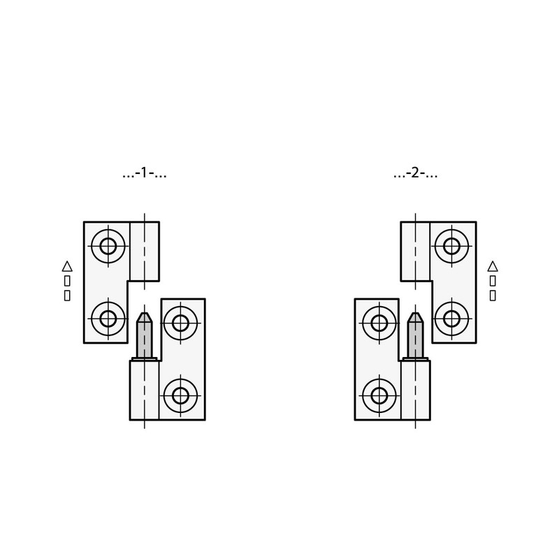 Ganter Normelemente Hanging hinges, die-cast zinc, GN 337-ZD-50-50-A-1-SW, 50 x