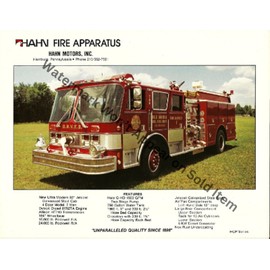 Hahn Fire Apparatus Sales Brochure VTG Photograph Print 8.5x11"