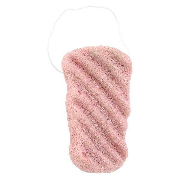 100% Natural Long Wave Face Flutter Body Konjac Wash Sponges for Body Care (06# Sakura Pink)