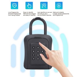 Key Box Wall Mounted 6 Digit Combination Waterproof Key Hiding Place for Outdoor Use Resettable Secure Password Field for Home (Password