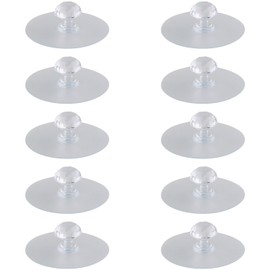 WHYHKJ 10PCS Cabinet Drawer Pull Knobs Self Adhesive Transparent Crystal Shaped No Drill Suction Cup Handles Suitable for Wardrobe Kitchen Bathroom Vanity Furniture Doors and Windows