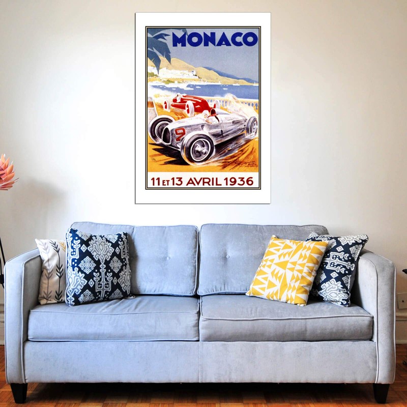 Spiffing Prints Monaco 1936 Racing Poster - Large - Semi