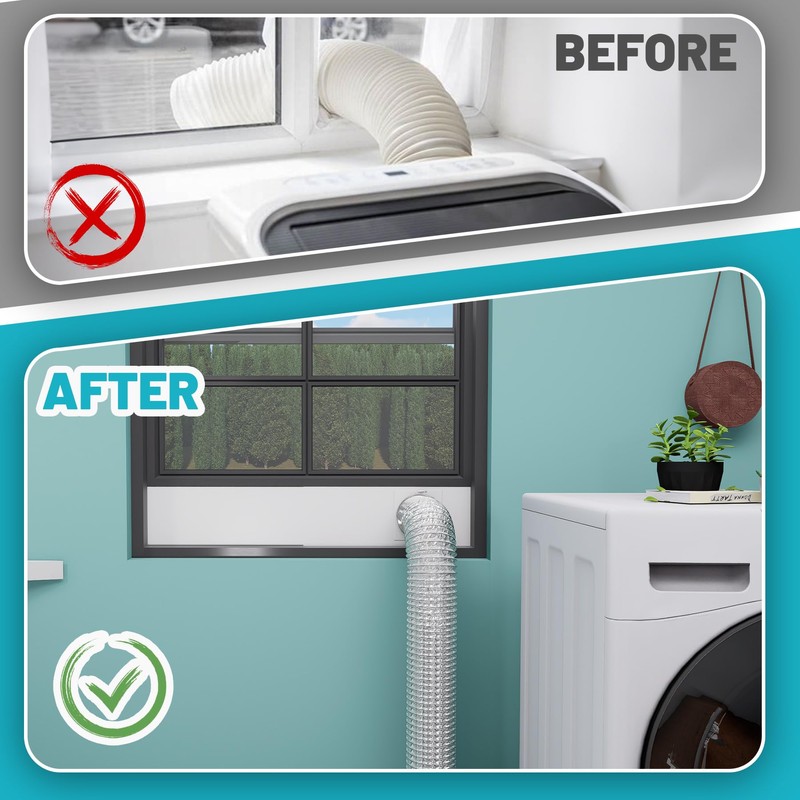 Chiligent Dryer Vent Window Kit, Adjustable Window Vent Kit with