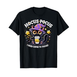 Hocus Pocus I Need Coffee to Focus Funny Kitten T-Shirt