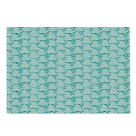 Ambesonne Christmas Tree Cutting Board, Christmas Theme with Doodle Style Trees and Stars Holiday Season Nature Hues, Decorative Tempered Glass Cutting and Serving Board, Large Size, Multicolor