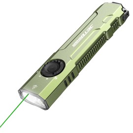 JETBeam E26 Pocket Flashlight,3000 Lumens USB C Rechargeable Flashlight 5 Modes,Dual White Light Source Output+Green Beam Combo,Power by Rechargeable Built-in Battery,IPX8 Waterproof Rating