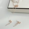 Silver 925 18K knotted ribbon earrings silver pink gold /