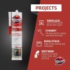 Kraken Bond Fireplace Sealant - Fireplace Caulk, Black 10.1 oz