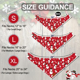 THLOH Christmas Dog Bandanas with Snap Button - 2 Pack Reversible Santa Claus Dog Scarf for Boy & Girl, Dog, Christmas Tree Holiday Bandana for Small Dogs (Small)
