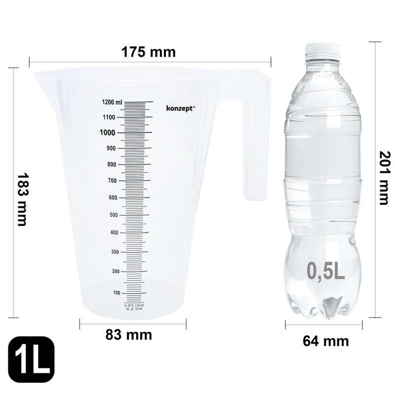 KONZEPT Measuring Jug, 1 Litre, Various Sizes to Choose From,