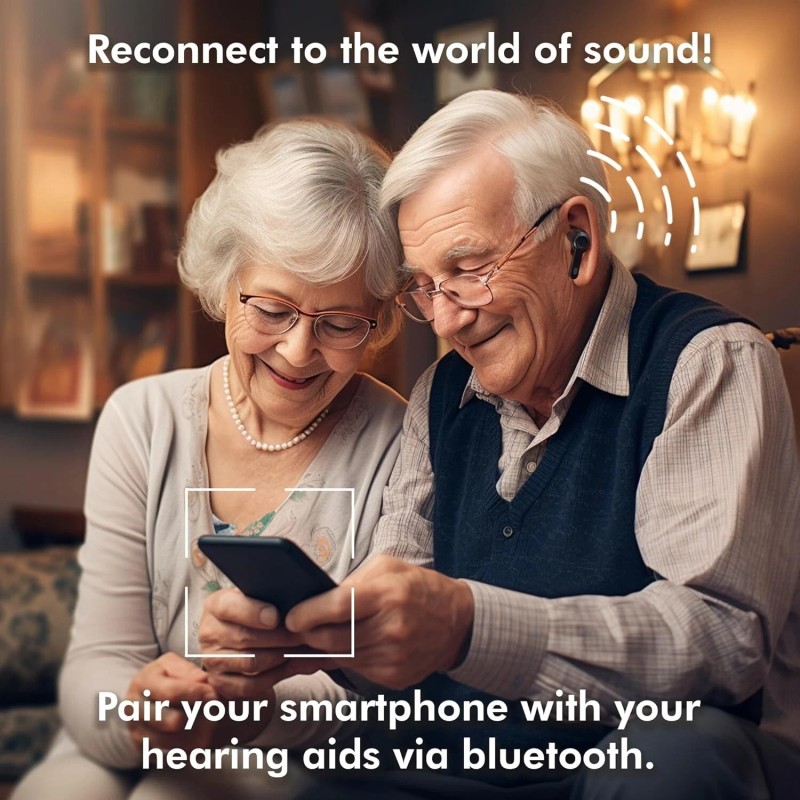 DM DigiMax Wireless Bluetooth OTC Hearing Aids w/ Microphone Transmitter