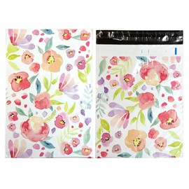 50x Designer Poly Mailer Bag Mailing Postal Bags Gifts Shipping Wrapping Design Pattern Envelope for Mail 10x13 Inch (255 x 340 mm) - Flowers