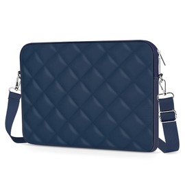 Aatacas Puffy Quilted Laptop Sleeve with a Removable Shoulder Strap Compatible with MacBook Air/Pro, 13-13.3 inch Notebook, Compatible with MacBook Pro 14 inch M3 M2 M1 Chip 2023-2021