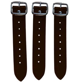 Kilt Straps and Buckle 7" Genuine Leather Extender 1.25" Wide Dark Brown Strap - Set of 3 Pcs