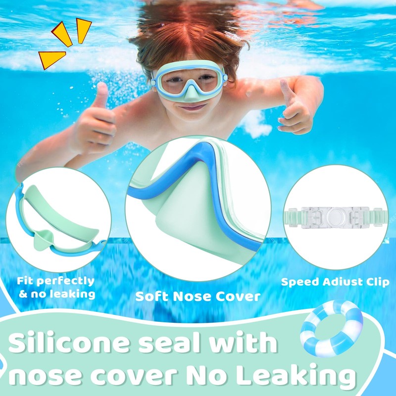 Vvinca Kids Swimming Goggles with Nose Guard