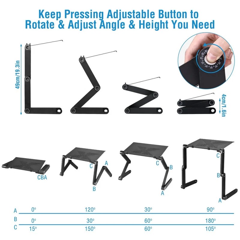 Universal New 360° Adjustable Laptop Table Stand Lap Sofa Bed