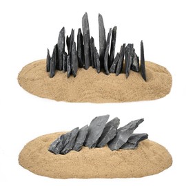 ChaoLeHo Natural Slate Stone Rocks 2 to 4 inch Aquariums Stone for Aquascaping,Terrariums,Reptile Enclosures,Paludariums, and Gardens-5lb