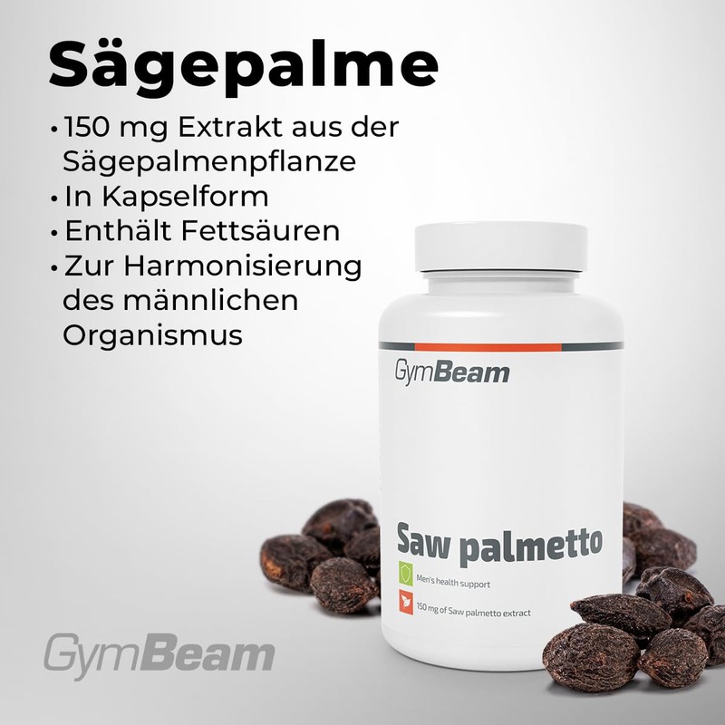 GymBeam GymBeam S?gepalme (Kapseln) - 150 mg pflanzliches S?gepalmenextrakt pro