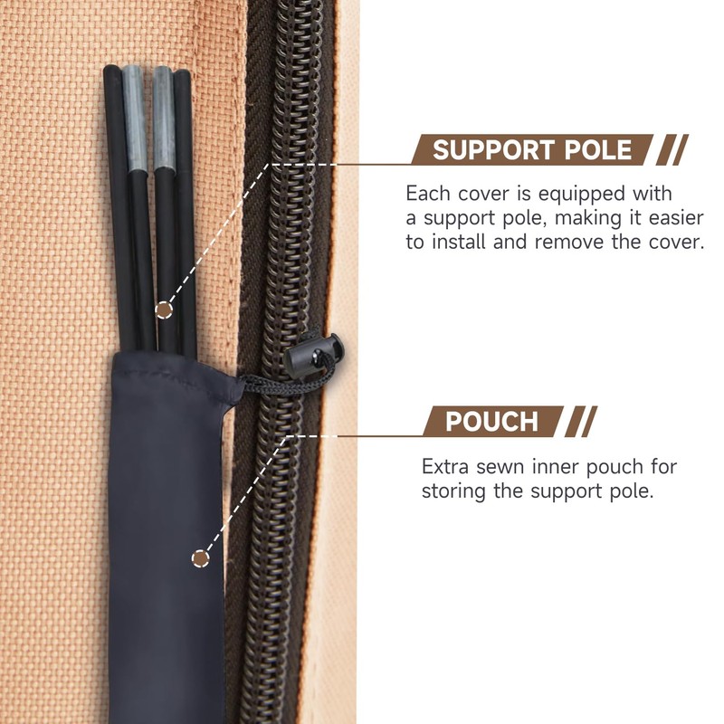 UPHYB Patio Parasol 600D Waterproof Outdoor Offset Umbrella Cover -