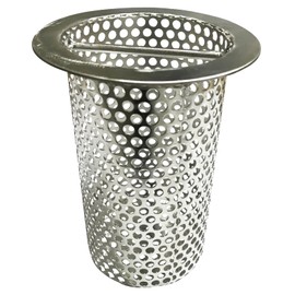 4in Commercial Floor Drain Strainer, 316 Stainless Steel Floor Drain Filter 4in Tall with Carry Handle, Finely Polished Drain Basket for Factory Kitchen Hospital Restaurant