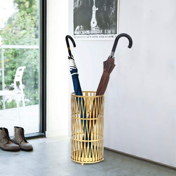 Joveco Umbrella Racks- Gold Metal Round Umbrella Stand Holder with