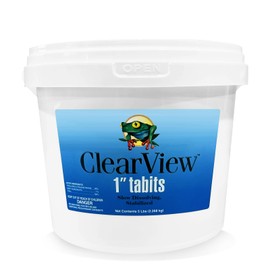 ClearView Chlorine Tablets 1 Inch 5 lbs for Swimming Pools, Long-Lasting Stabilized 1" Chlorinating Tablets for Spa Hot Tub Chemicals, Pool Chlorinating Sanitizer 90% Available Chlorine