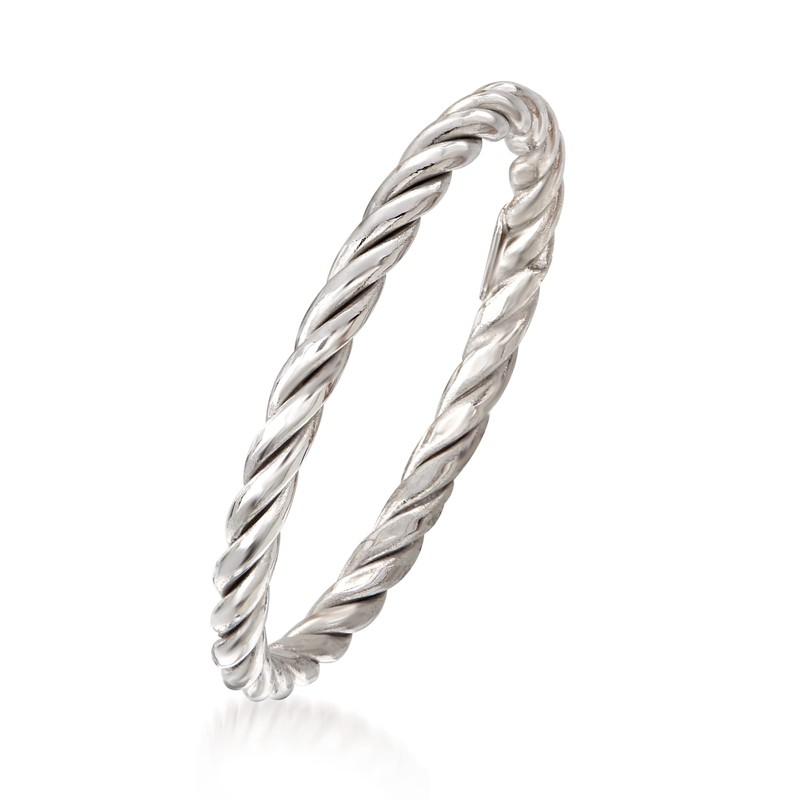 Ross-Simons 18kt White Gold Roped Ring. Size 7