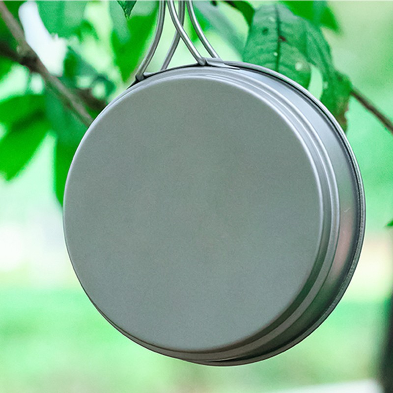1100ML / 1600ML Titanium Pot Pan Set Super Lightweight Camping