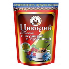 Instant Chicory from “Russian Chicory” - 100% Pure and Organic Dried Chicory Root - Dessert Beverage, Caffeine-Free & Acid Free - 100gr/ 3.5 oz (Blueberries & Cranberries)