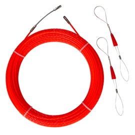 IRSCorp 15M 50ft Fish Tape Cable Puller Kit 4.3mm PET Electrical Cable Puller Through Wall Wire Guide Device Threader Fish Cable Fastener Orange