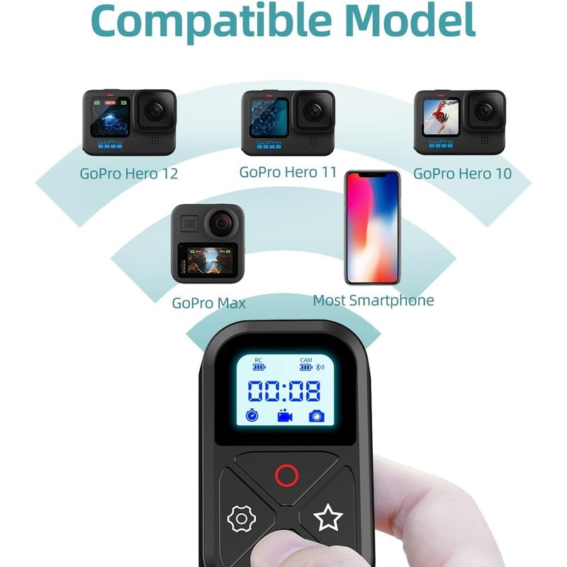 VIDIFY Smart Wireless Remote Control for GoPro 13 12/11/10/9/8/Max, Water