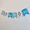 Penguin Themed 6 Month Birthday High Chair Decorations, Blue, black