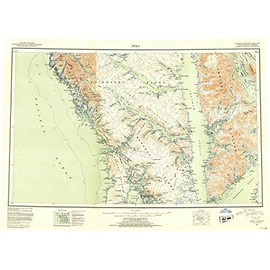 YellowMaps Sitka AK topo map, 1:250000 Scale, 1 X 2 Degree, Historical, 1952, Updated 1953, 22.5 x 31.5 in - Polypropylene