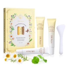 Crema depilatoria facial para mujeres, sin dolor, sin afeitar, kit de cremas depilatorias con raspado para piel sensible, suero calmante, crema suave 