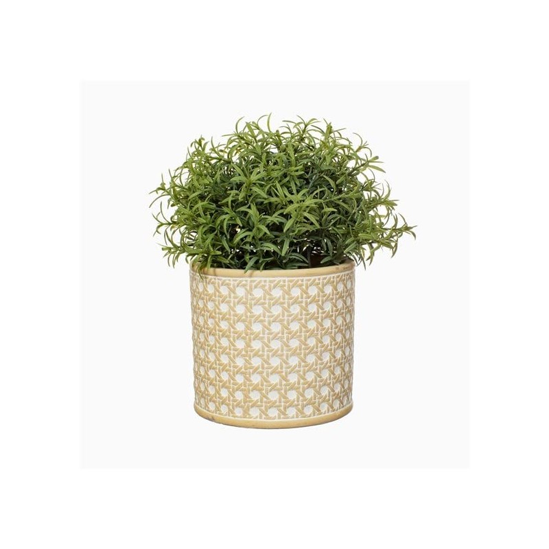 Sass & Belle Rattan Weave Concrete Planter