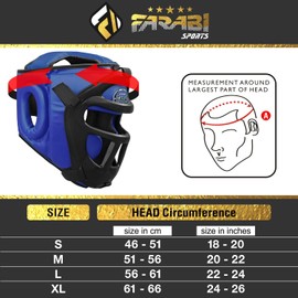 Farabi Sports Krav MAGA Head Guard Front Bar Grill Protector Kickboxing Head Guard (Blue, Medium)