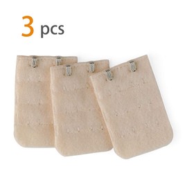 Allegra K Ladies 3 Pcs 3 Row 2 Hook Adjustable Bra Strap Extension Buckle Hooks Beige Comfortable