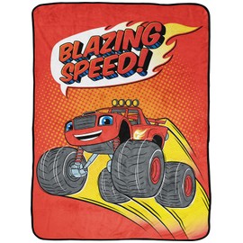 Jay Franco Blaze and The Monster Machines Kid's Throw Blanket, Plush 46" x 60" Throw Blanket for Boys & Girls, Soft Fleece Throw Blanket for Toddlers, Cozy, Fade Resistant Warm Blanket for Kids, Red