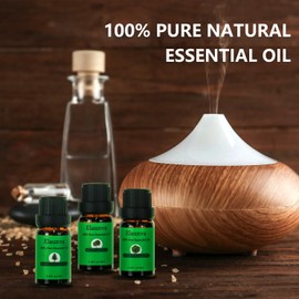 Elaunva Essential Oils Set,100% Pure Natural,4 Scents(Tea Tree/Eucalyptus/Cedarwood/Camphor/),10ml Each,for Aromatherapy and Home Fragrance,Aroma Therapy Oil,Gift for Friends (0.33Fl Oz*4, Tree Set)