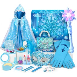 Golray Toys for Girl Gift Kids Makeup Kit & Princess Dress Up Set, Purse & Cape & Real Make up & Nail Polish & Wand, Birthday Gift Toys for Little Girls Toddlers Age 3 4 5 6 7 8 Year Old