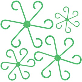 Isslly 8PCS Plant Stem Supports for Indoor Plants, 4 Sizes Climbing Houseplant Stem Holders, Green Plastic Reusable Flower Trellis Stem Stabilizer, Plant Accessories for Flower Indoor Outdoor Garden