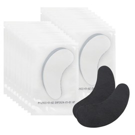 100 Pairs Hydrogel Under Eye Gel Patches Lint Free Eye Lash Pads Eyelash Extension Supplies Beauty Makeup Eye Mask Kit, Transparent/Black