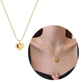 Necklaces for Women, Gold-Heart Clavicle Chain Tiny Chain Jewelry Gift for Women Girl Stylish