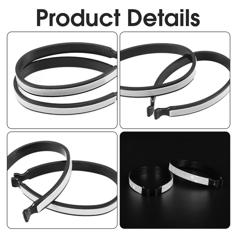 A Group of 2 Bicycle Trouser Clips, Grey Reflective Bands,