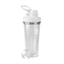 Takeya Protein Shaker - BPA-Free Plastic Shaker Bottle with Leak-Proof Spout Lid - Easy Carry Shaker for Gym & More - Dishwasher-Safe Reusable Shaker with Spout Lid - 24 oz, Cloud White