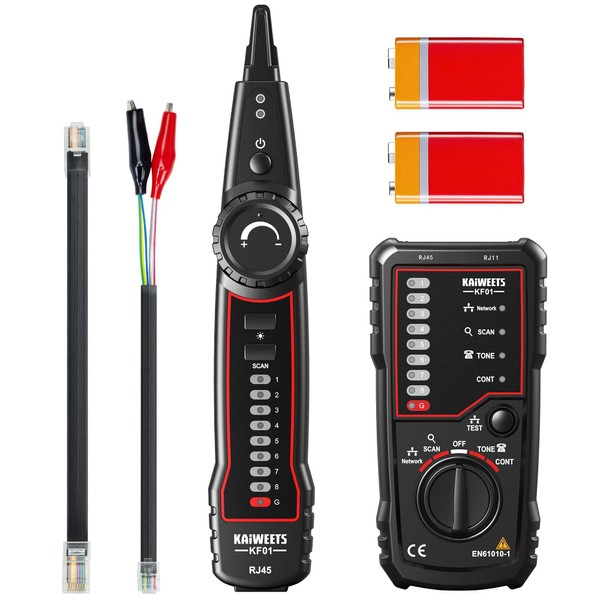 KAIWEETS Network Cable Tester, RJ45 RJ11 Wire Tracer Line Finder,