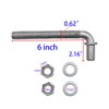 2PCS Qlvily 6" J-Bolt Post Hinge, 5/8" Male Pin J-Bolt