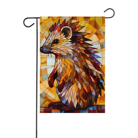 KEEPAEON Colorful Hedgehog 12x18 In Garden Flags House Indoor&Outdoor Welcome Decor, Waterproof Linen Yard Decorative for Home Family Party Banner Yard Flag (1875)