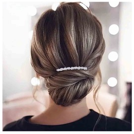 Allereya Pearl Hair Comb Barrette Pearl Hair Barrette Comb Faux Pearl Wedding Headpieces French Pearl Head Comb Clip Decorative Headwear Bride Hair Accessories for Women and Girls (Style F)